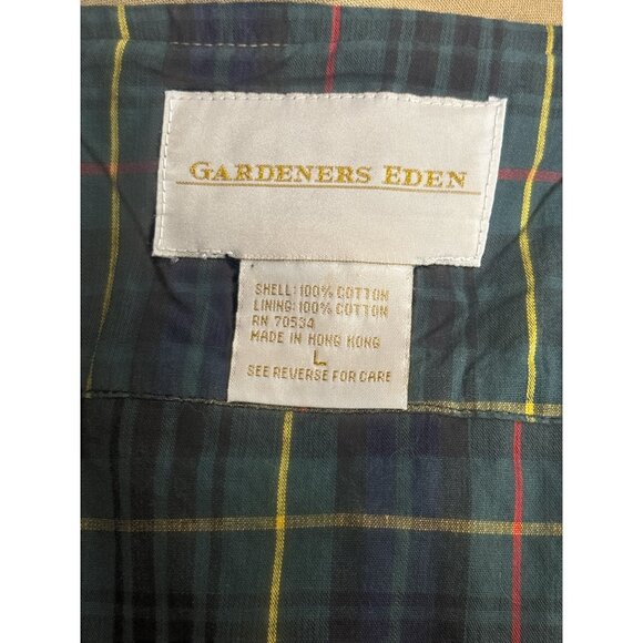 Gardeners Eden Men’s Tan Utility Field Vest | Multi-Pocket Canvas | Plaid Lining - Picture 2 of 6